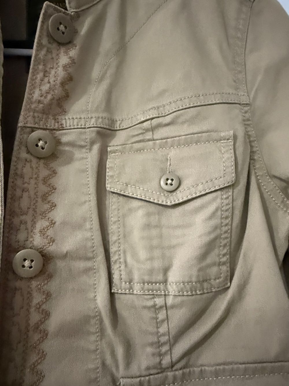 Lucky Brand Jacket Women Medium Tan Embroidered Cuffs Waist Neck Western Cowgirl - Picture 3 of 11